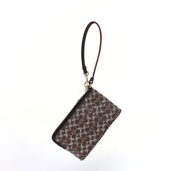 NWT Coach Signature Corner Zip Wristlet Wallet Saddle - Picture 5 of 8